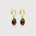Pearl Wood Drop Hoops