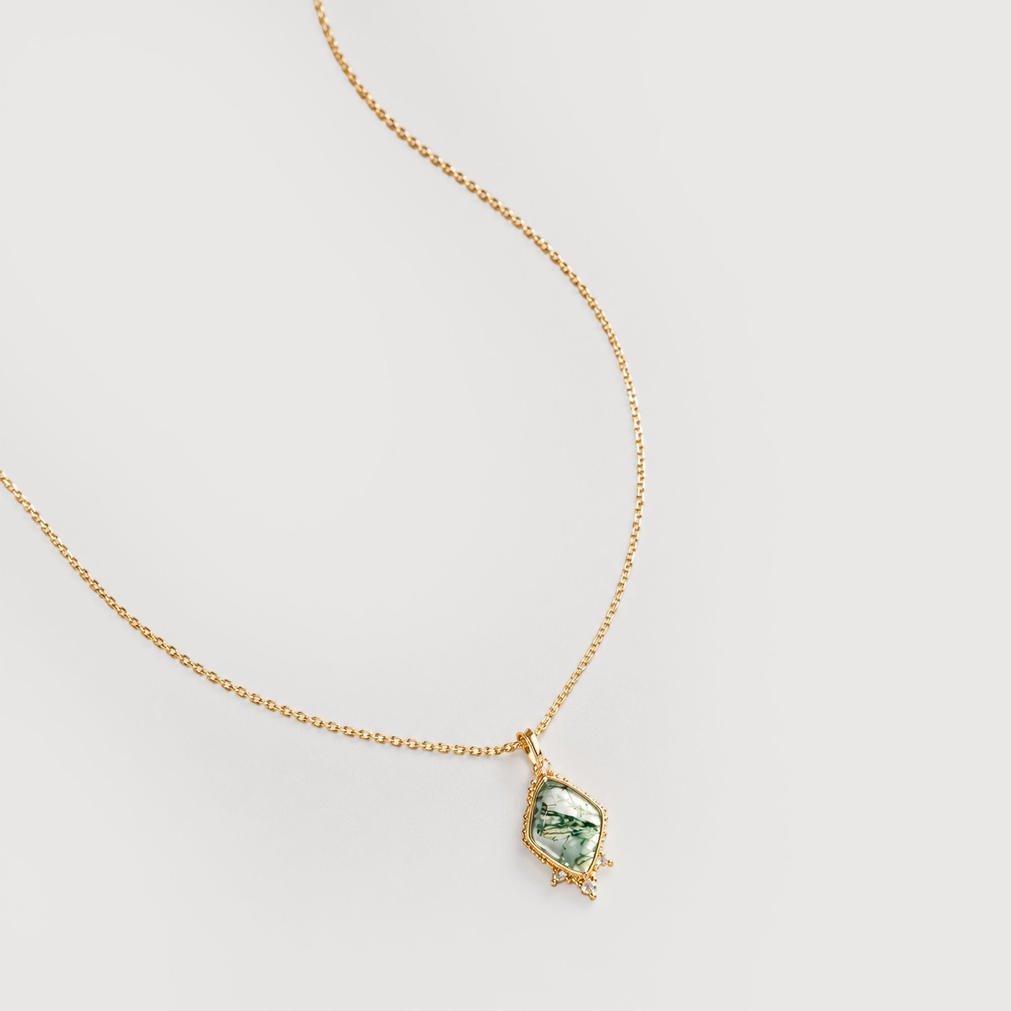 Moss Agate Pendant Necklace