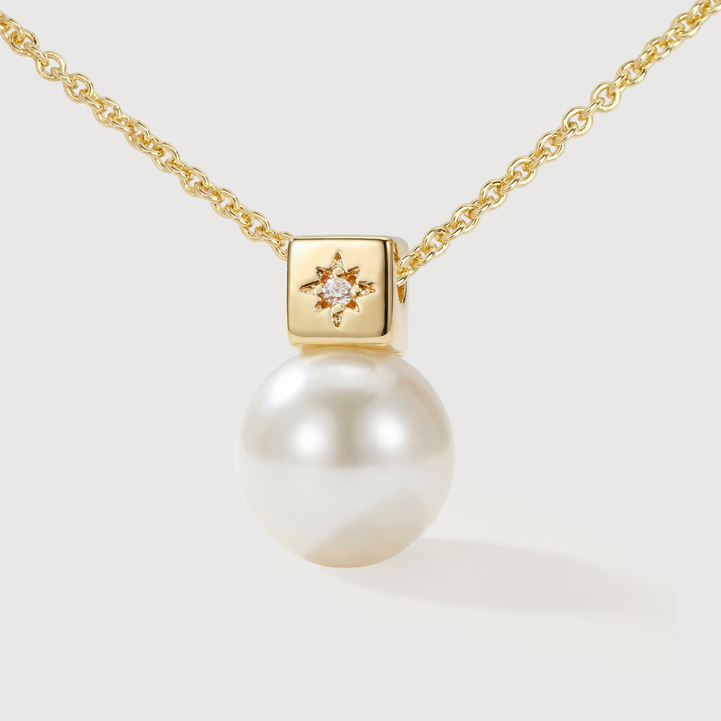 Gold Pearl Star Necklace