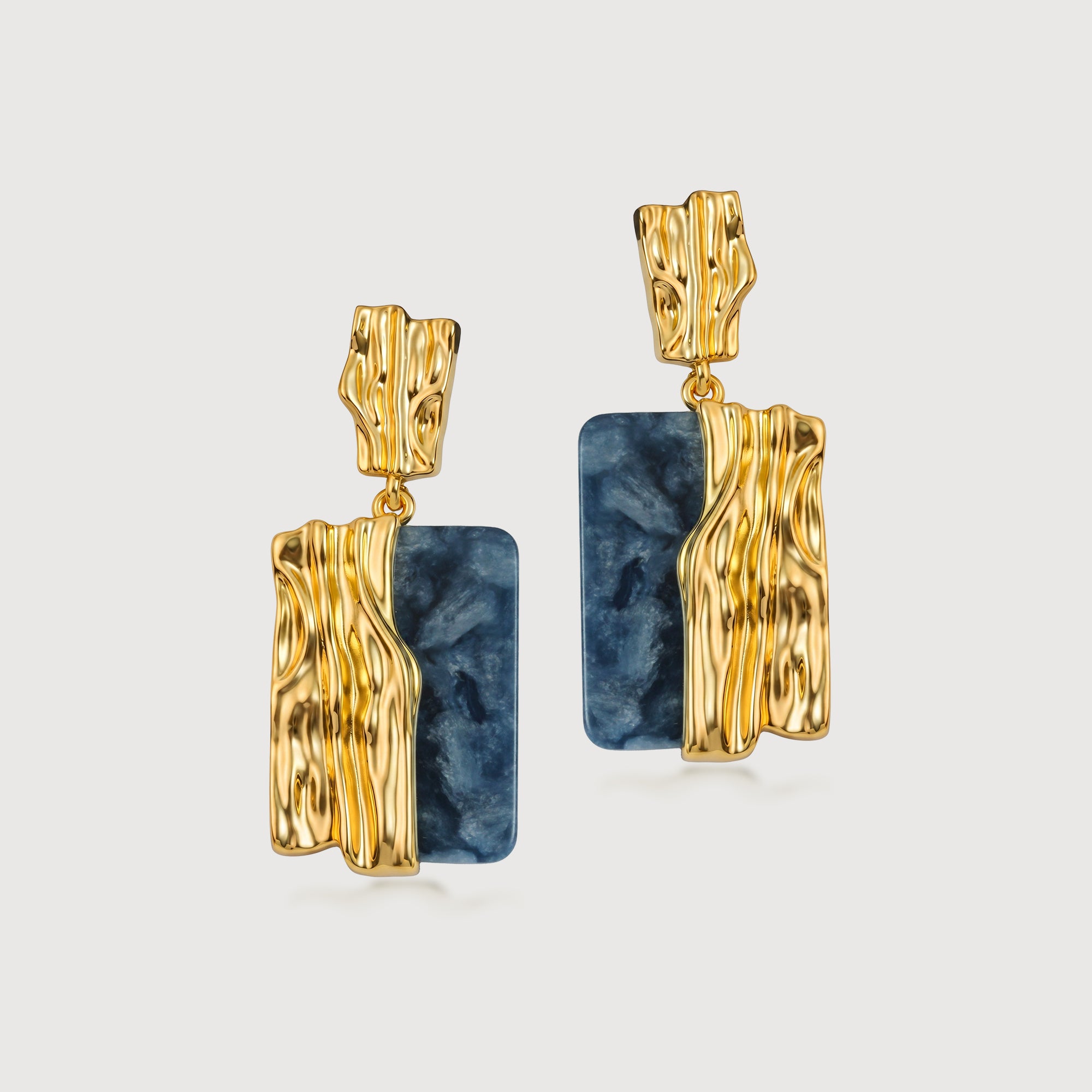 Marble Gold Drop Earrings