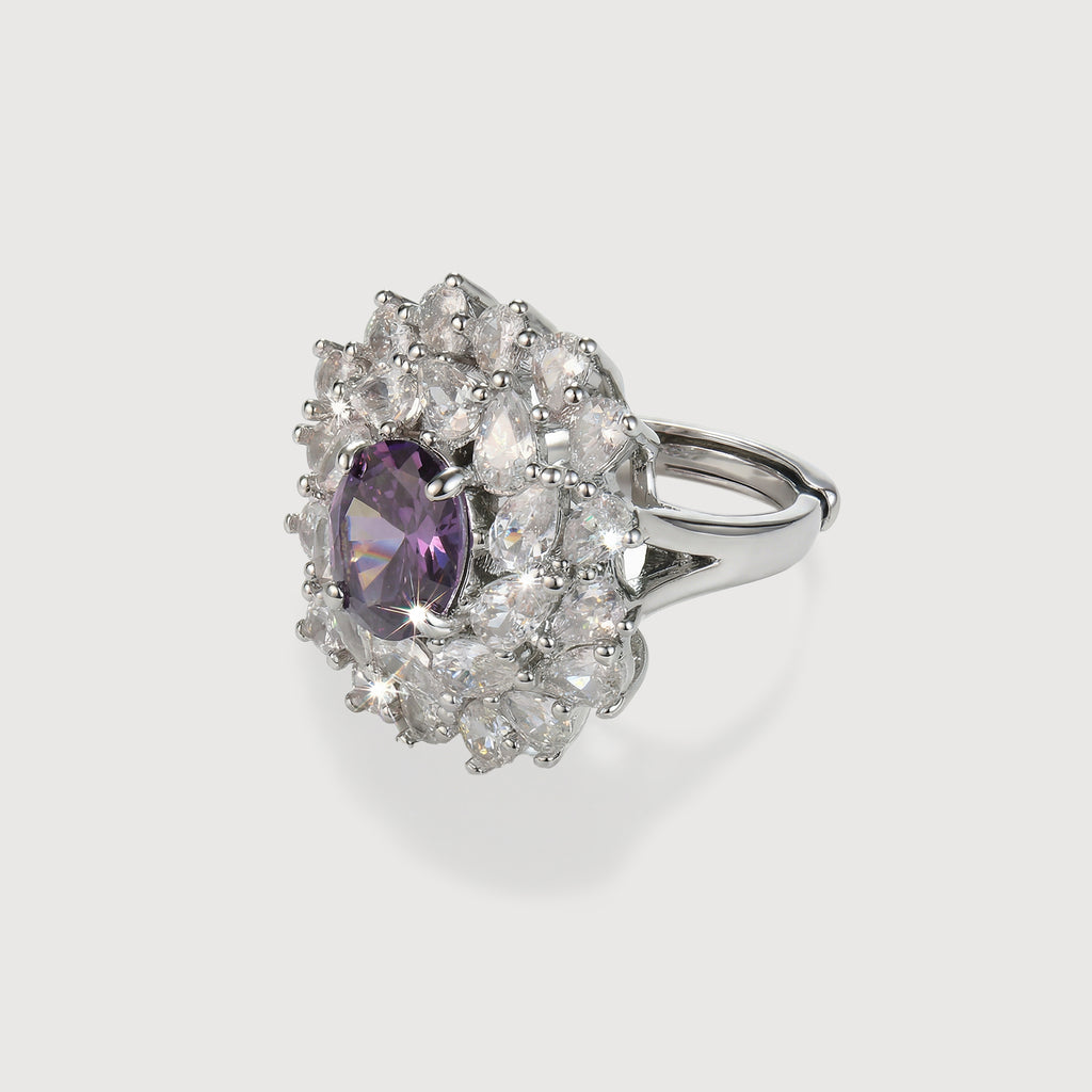 Purple Zircon Crown Ring