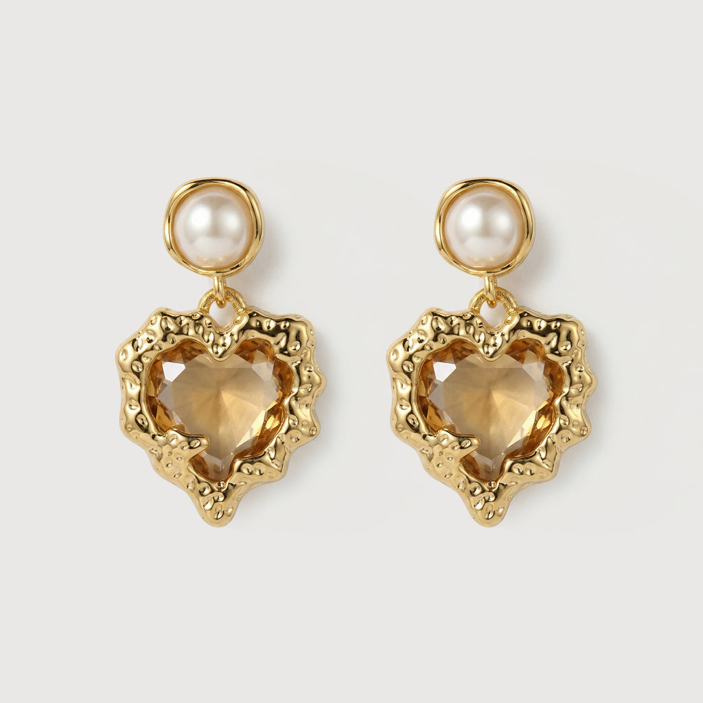 Pearl Heart Earrings