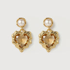 Pearl Heart Earrings