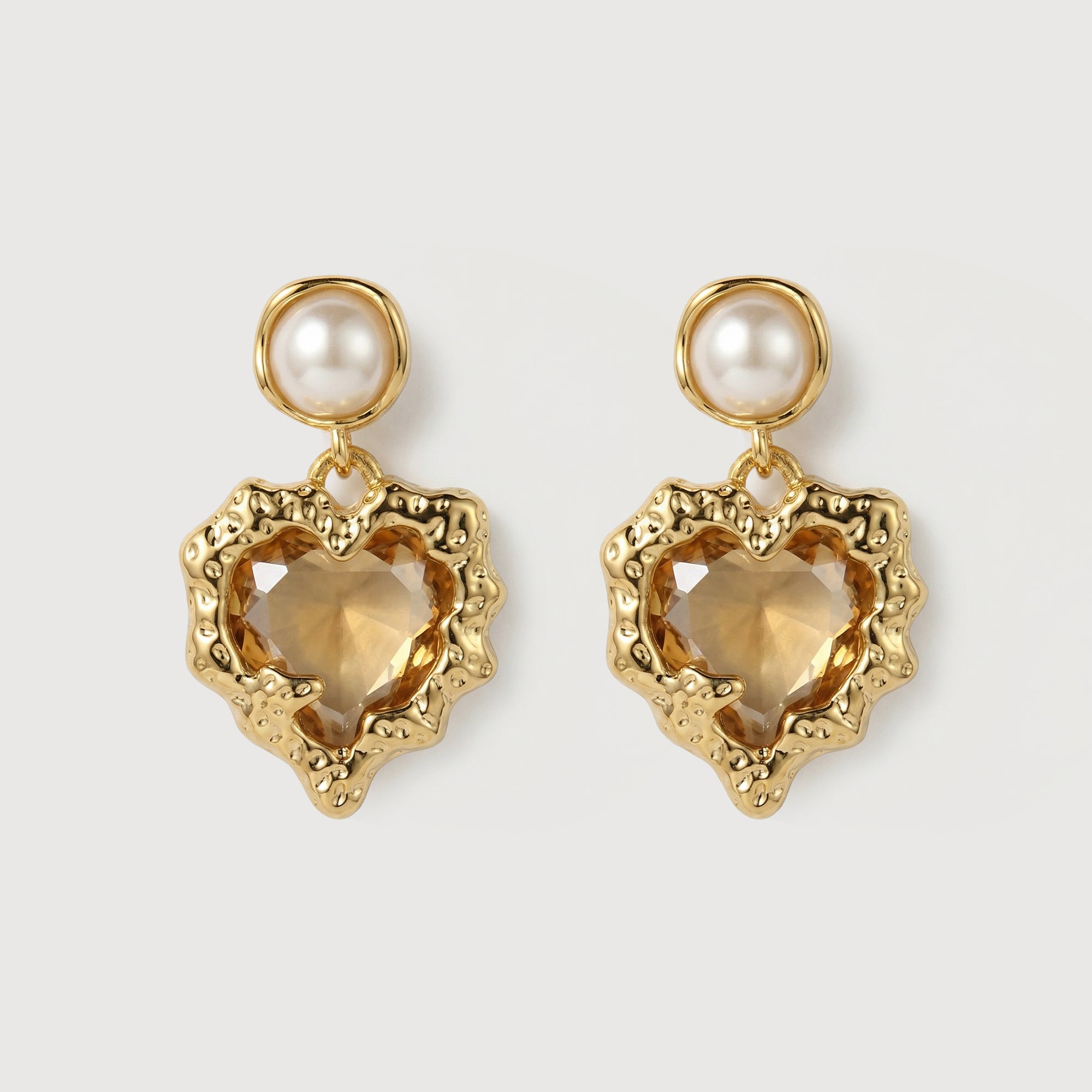 Pearl Heart Earrings