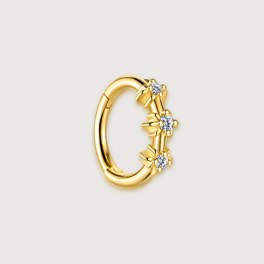Floral Zircon Huggie