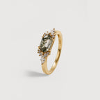Green Moss Agate Gold Ring