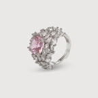 Pink Zircon Crown Ring