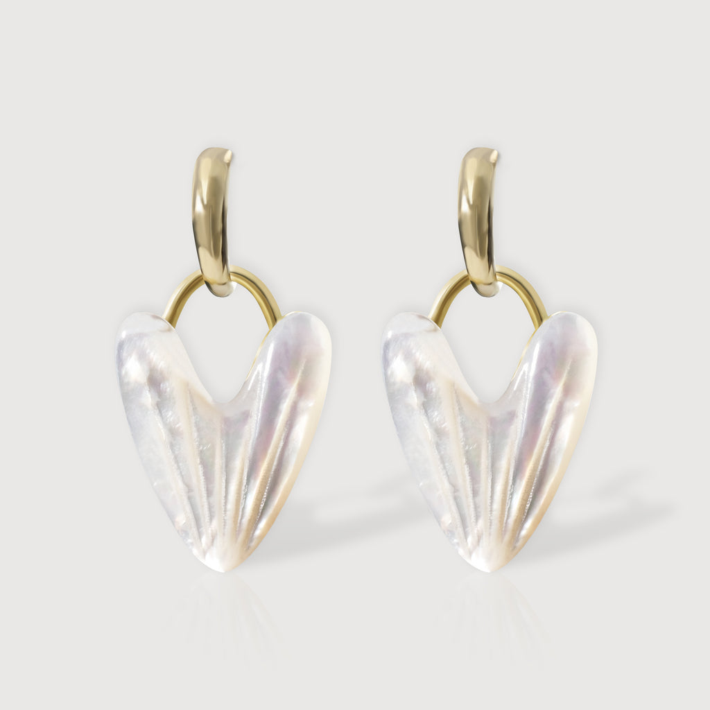 Gold Heart Drop Earrings