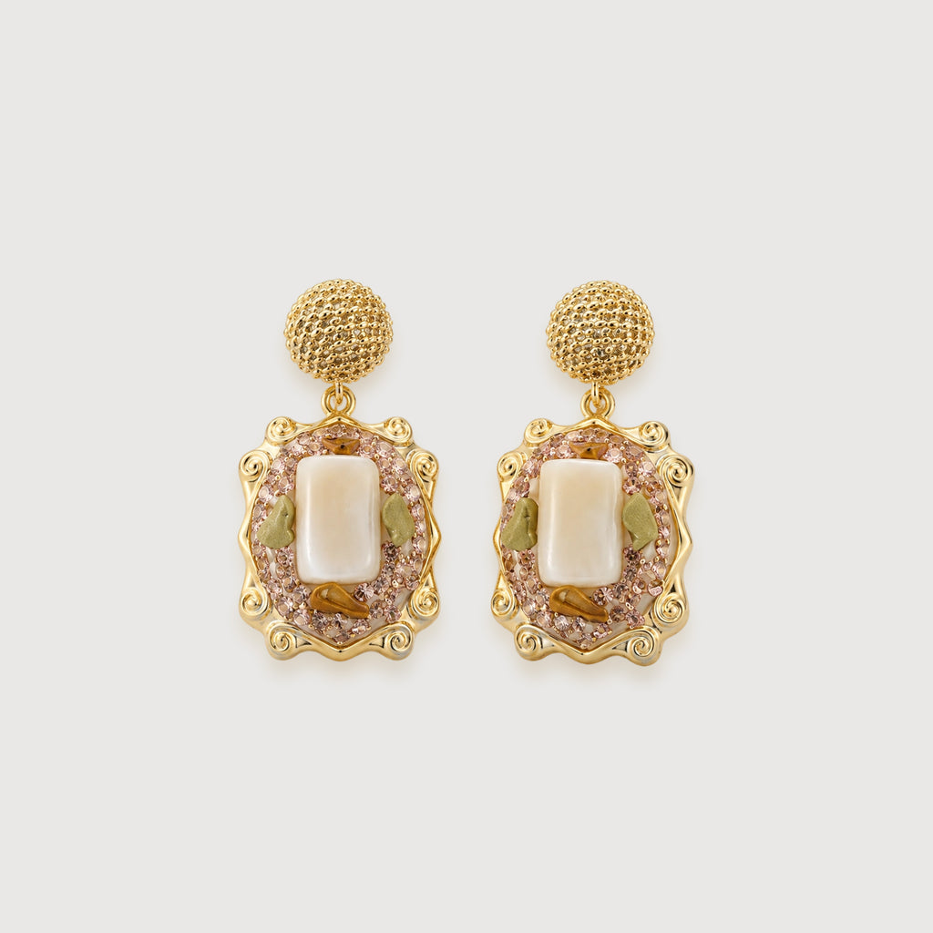 Ornate Shell Drop Earrings
