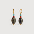 Turquoise Drop Hoops