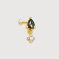 Moss Agate Drop Studs