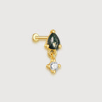 Moss Agate Drop Studs