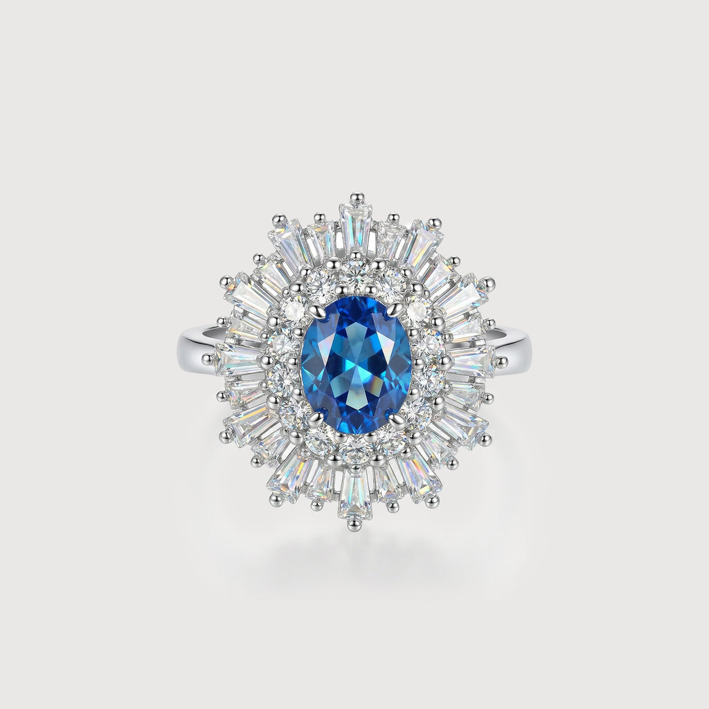 Blue Zircon Statement Ring