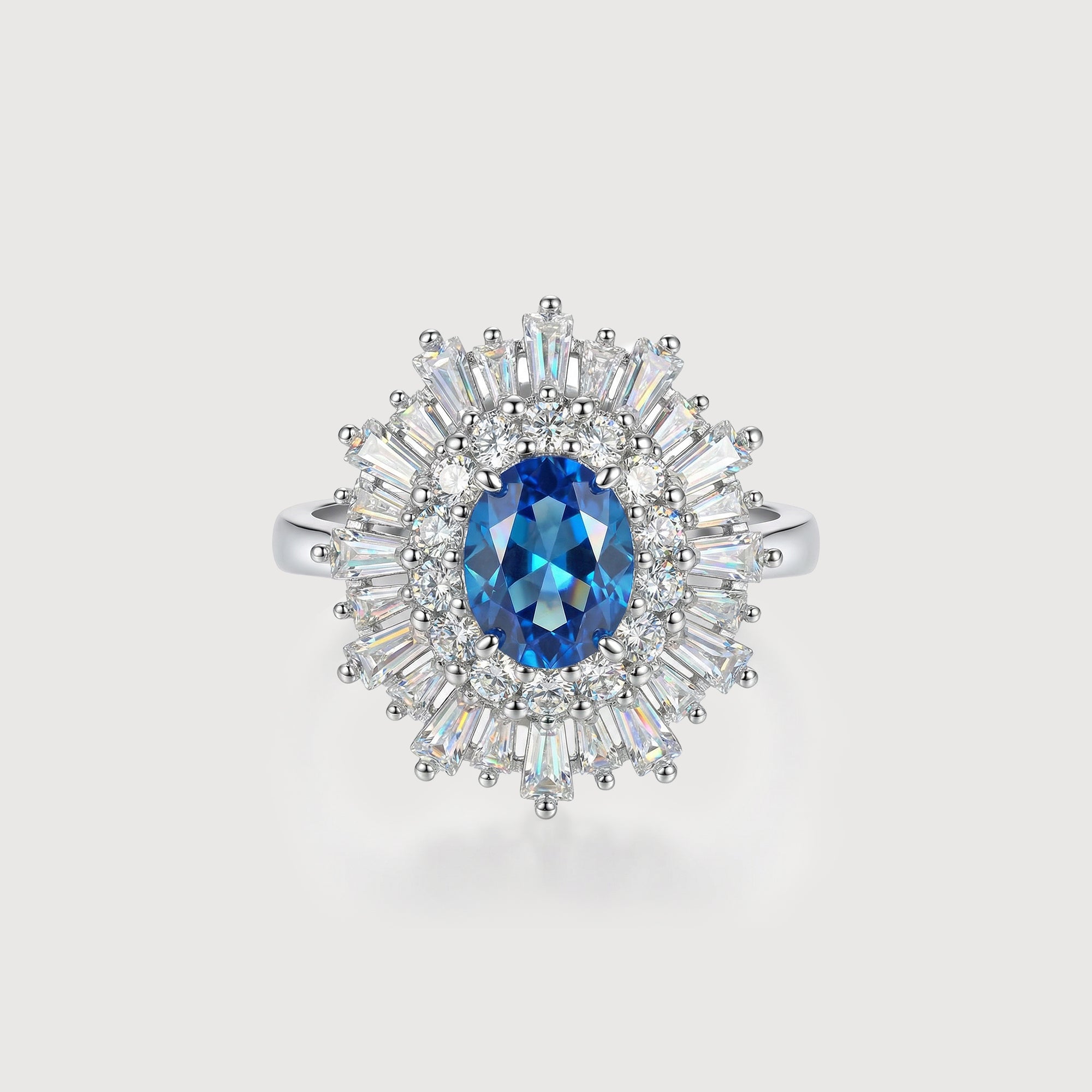 Blue Zircon Statement Ring