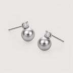 Grey Pearl Zircon Studs