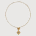 Elegante Collar de Perlas con Dije de Estrella