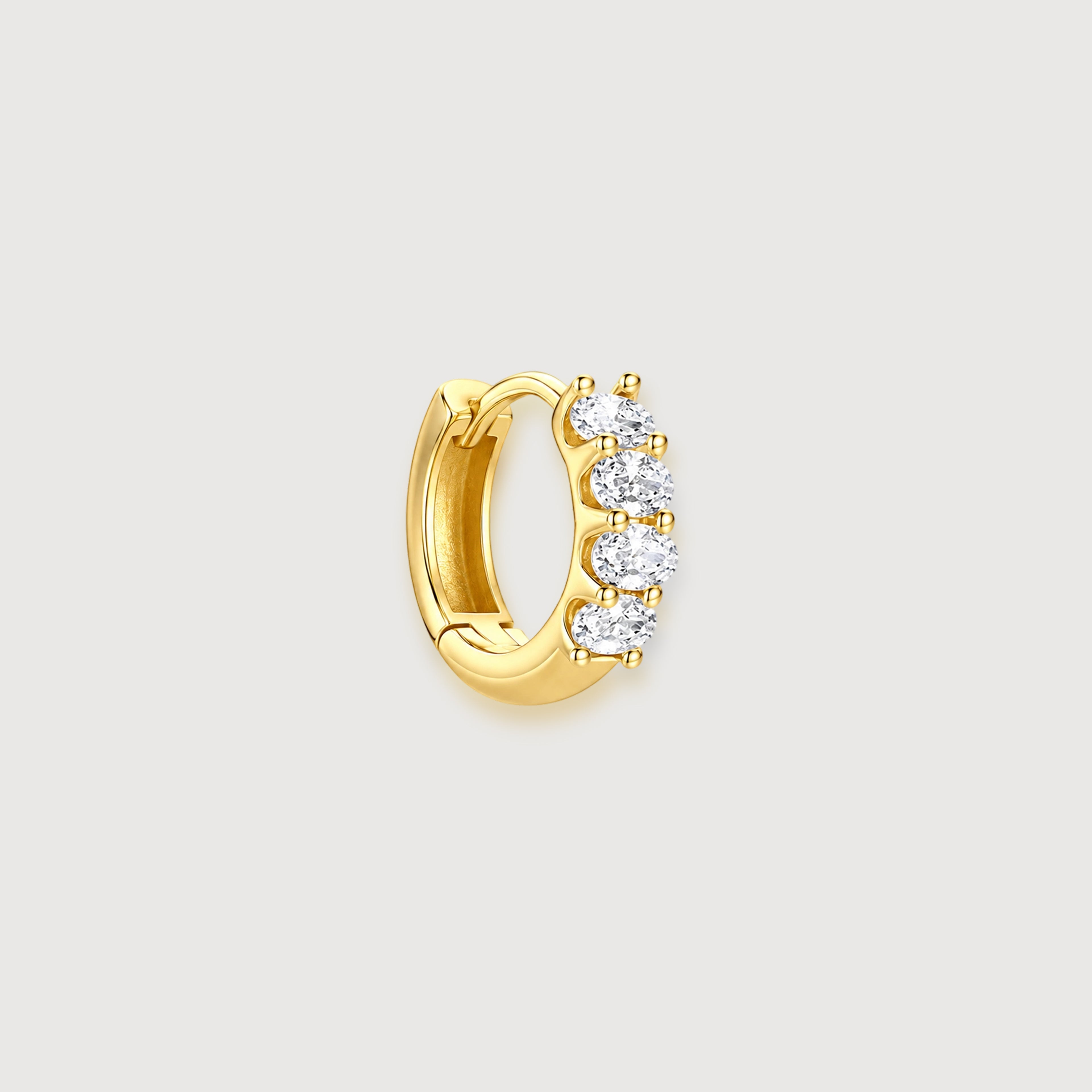 Oval Zircon Huggie