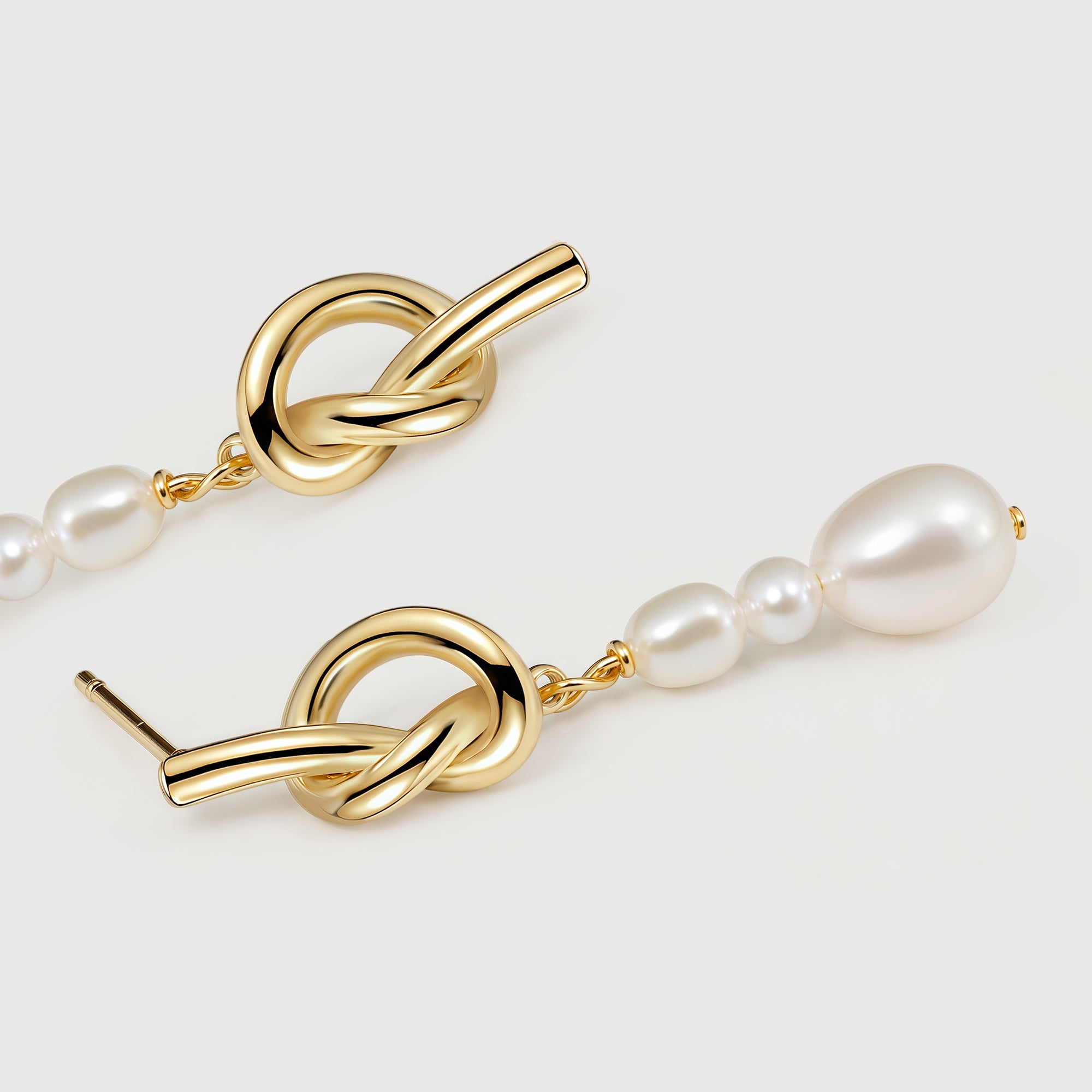 Pearl Knot Drop Earrings