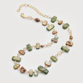 Golden Pearl Gem Necklace