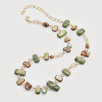 Golden Pearl Gem Necklace