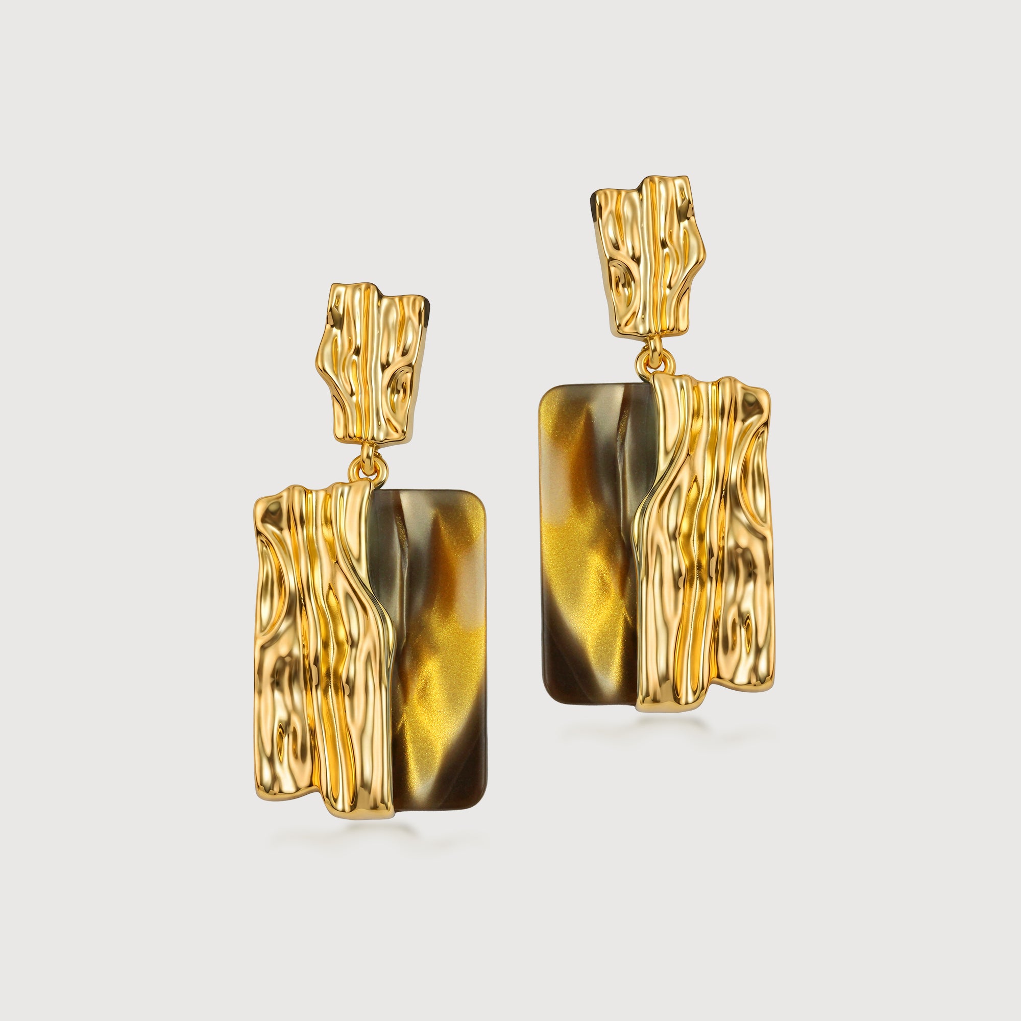 Marble Gold Drop Earrings