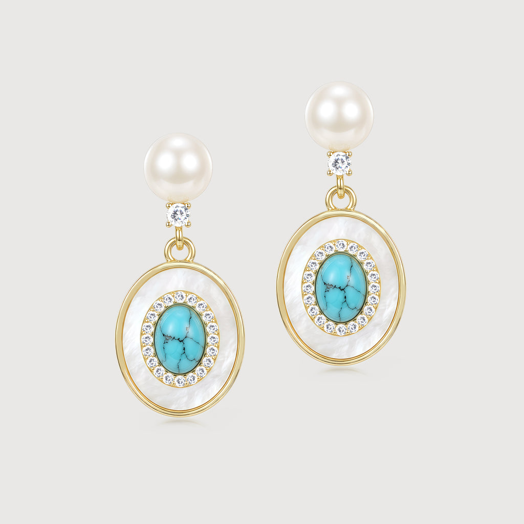 Pearl Medallion Earrings