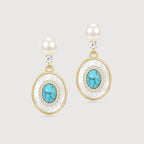 Pearl Medallion Earrings