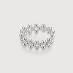 Silver Bead Open Ring
