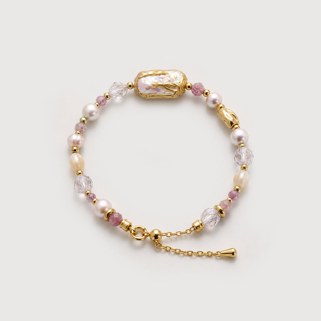 Pearl Crystal Charm Bracelet