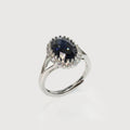 Dark Zircon Halo Ring