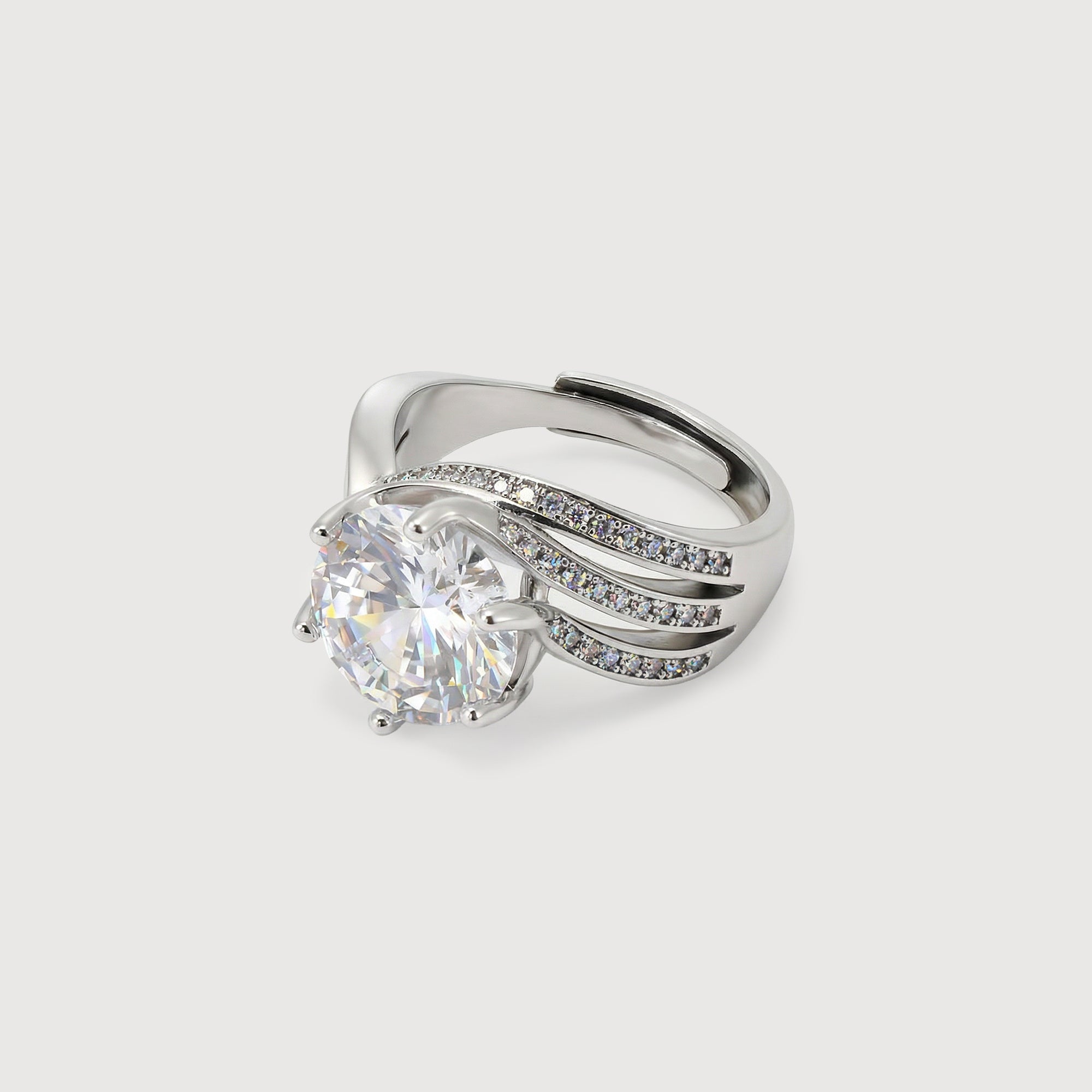 Zircon Wave Solitaire Ring