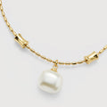 Golden Pearl Charm Necklace