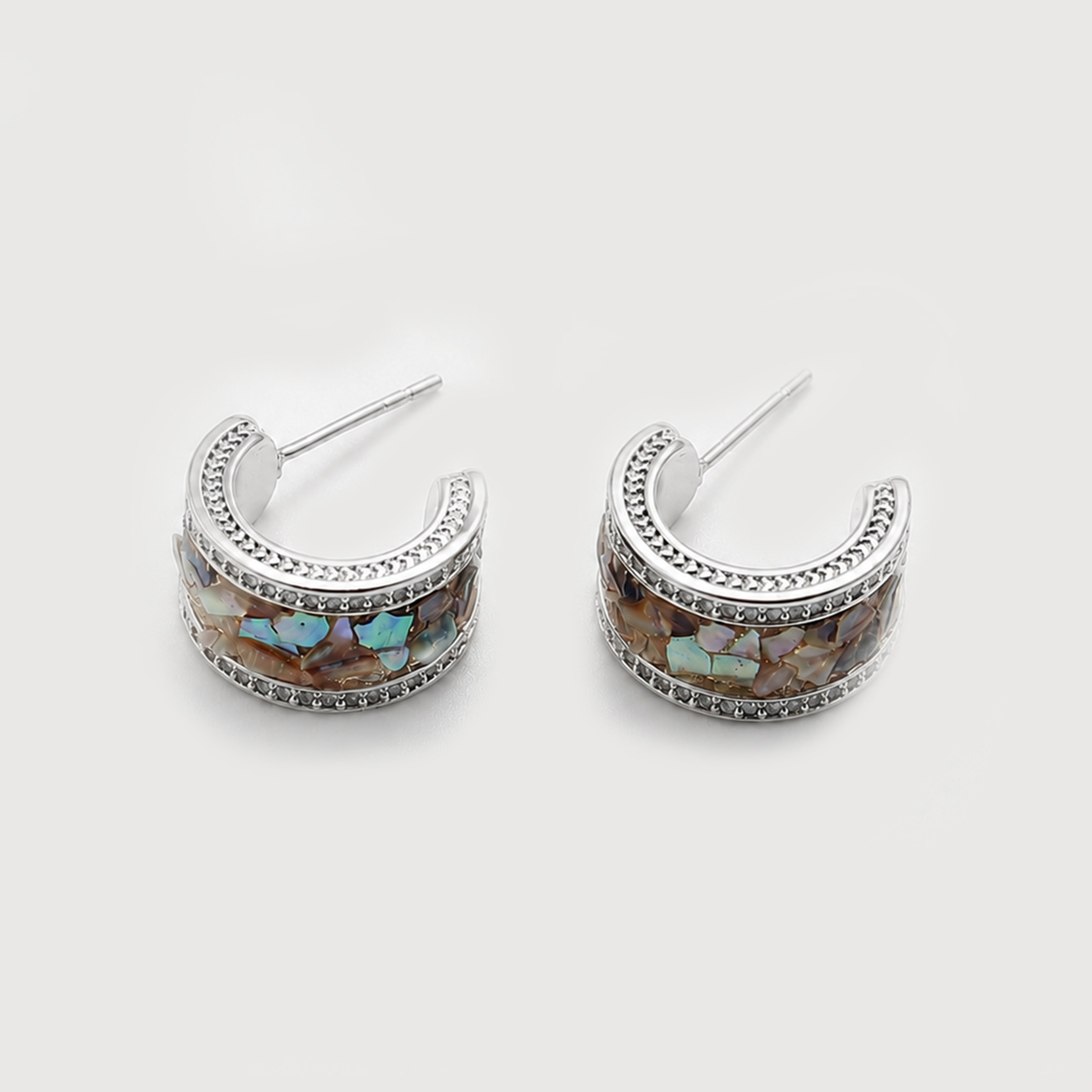Abalone Hoop Earrings