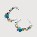 Turquoise Pearl Hoops
