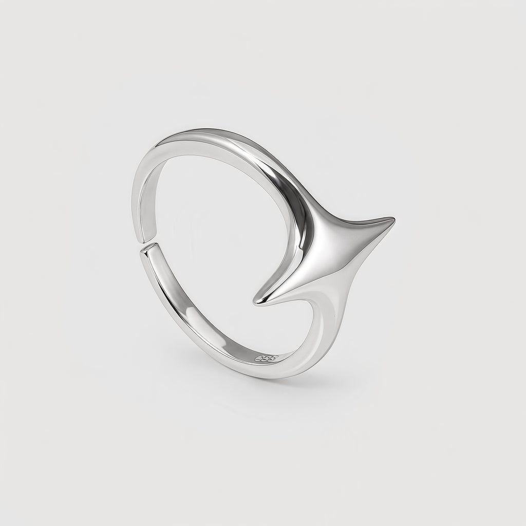 Silver Star Open Ring