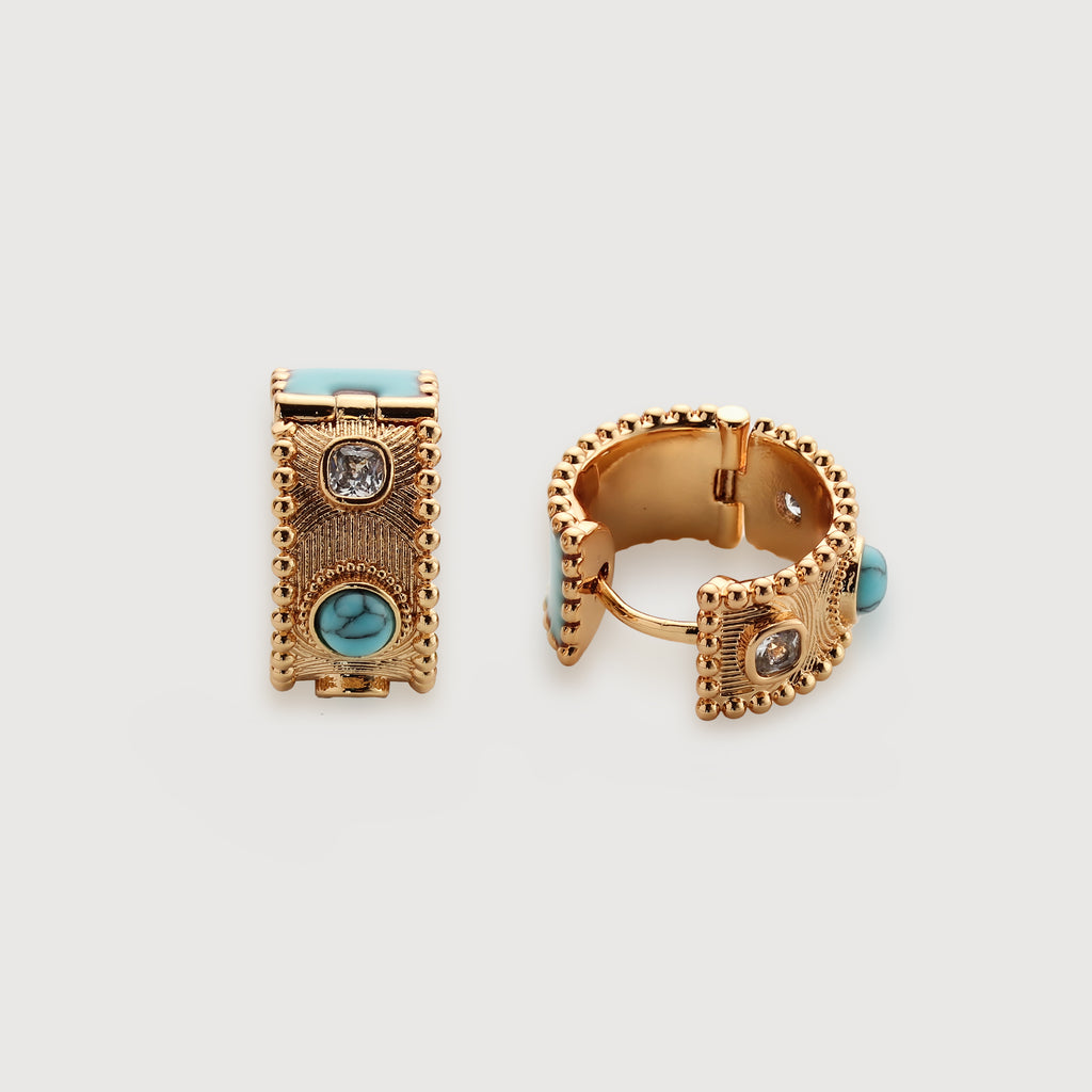 Turquoise Huggie Earrings