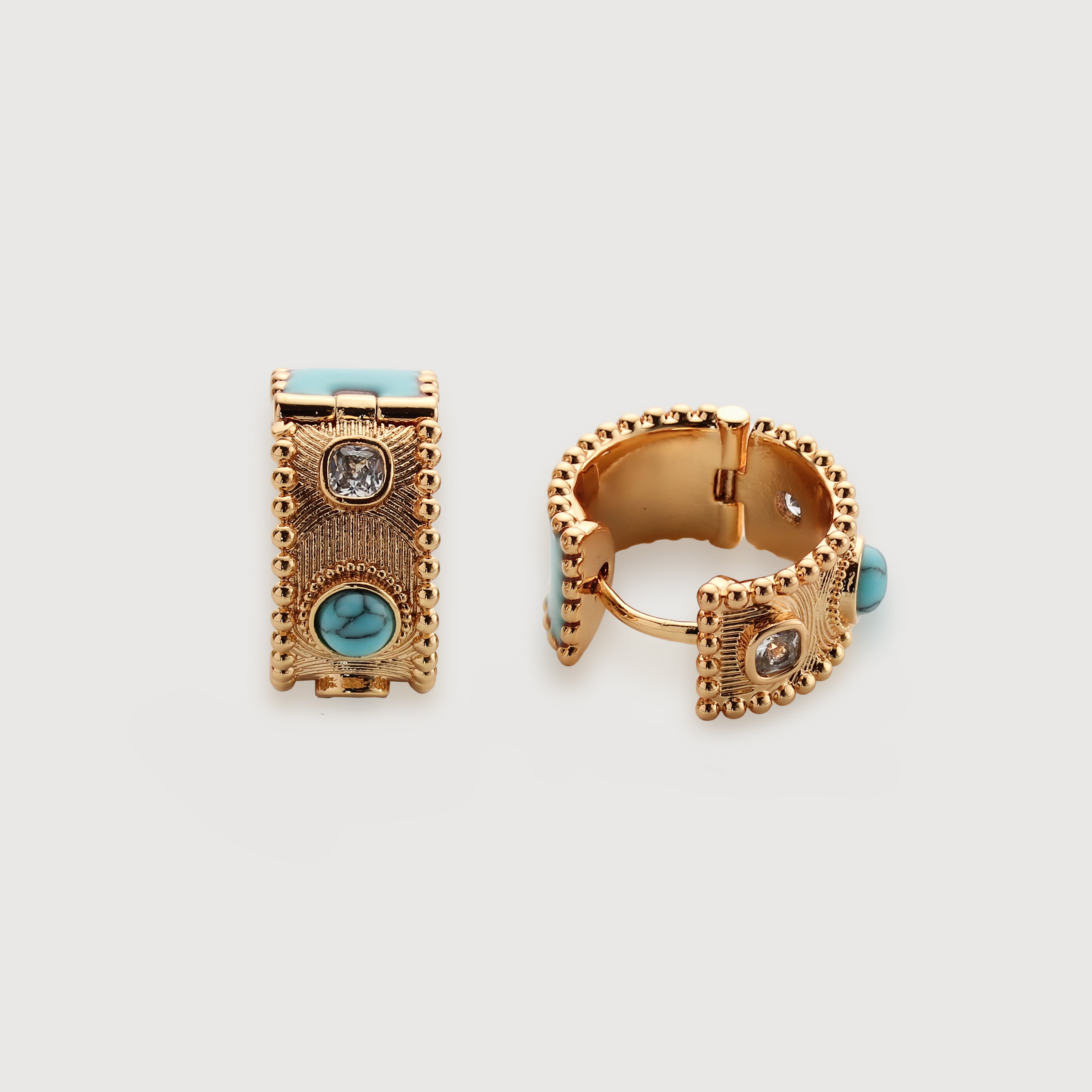 Turquoise Huggie Earrings
