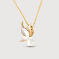 Golden Butterfly Pearl Necklace