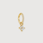 Zircon Clover Huggie Earrings