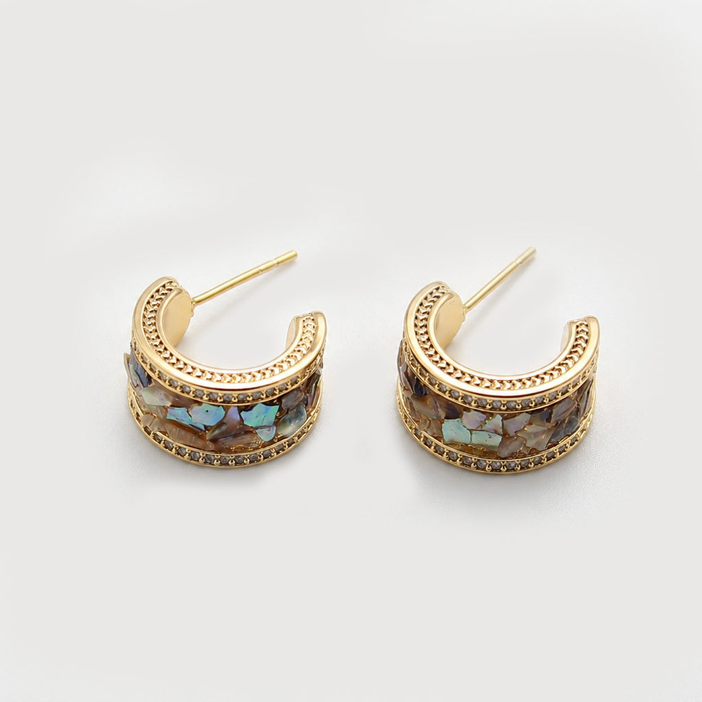 Abalone Hoop Earrings