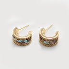Abalone Hoop Earrings