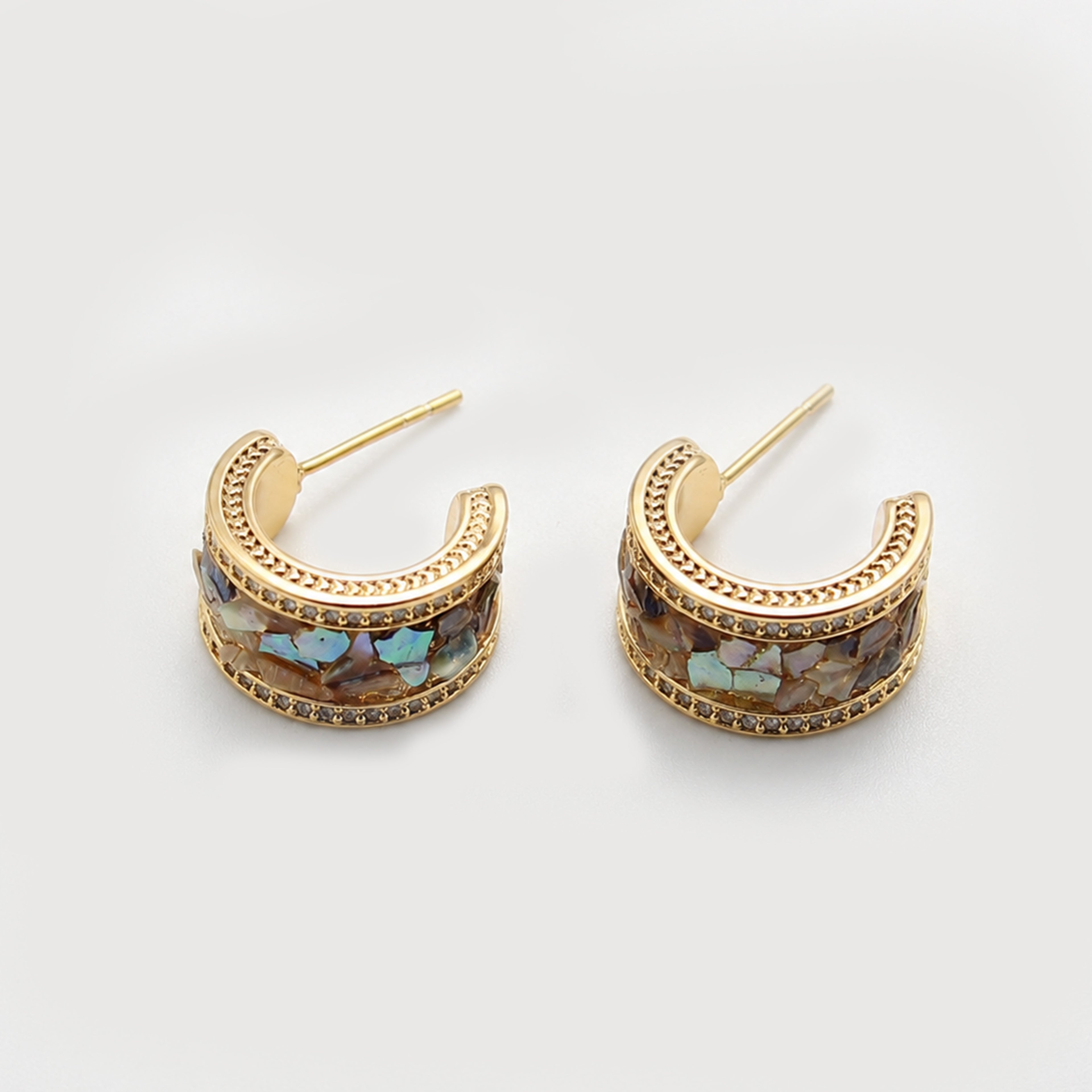 Abalone Hoop Earrings