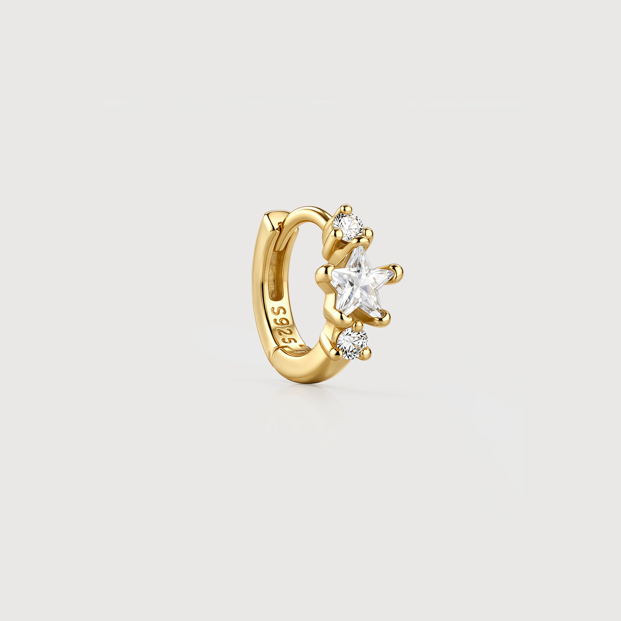 Star Zircon Huggie Earring