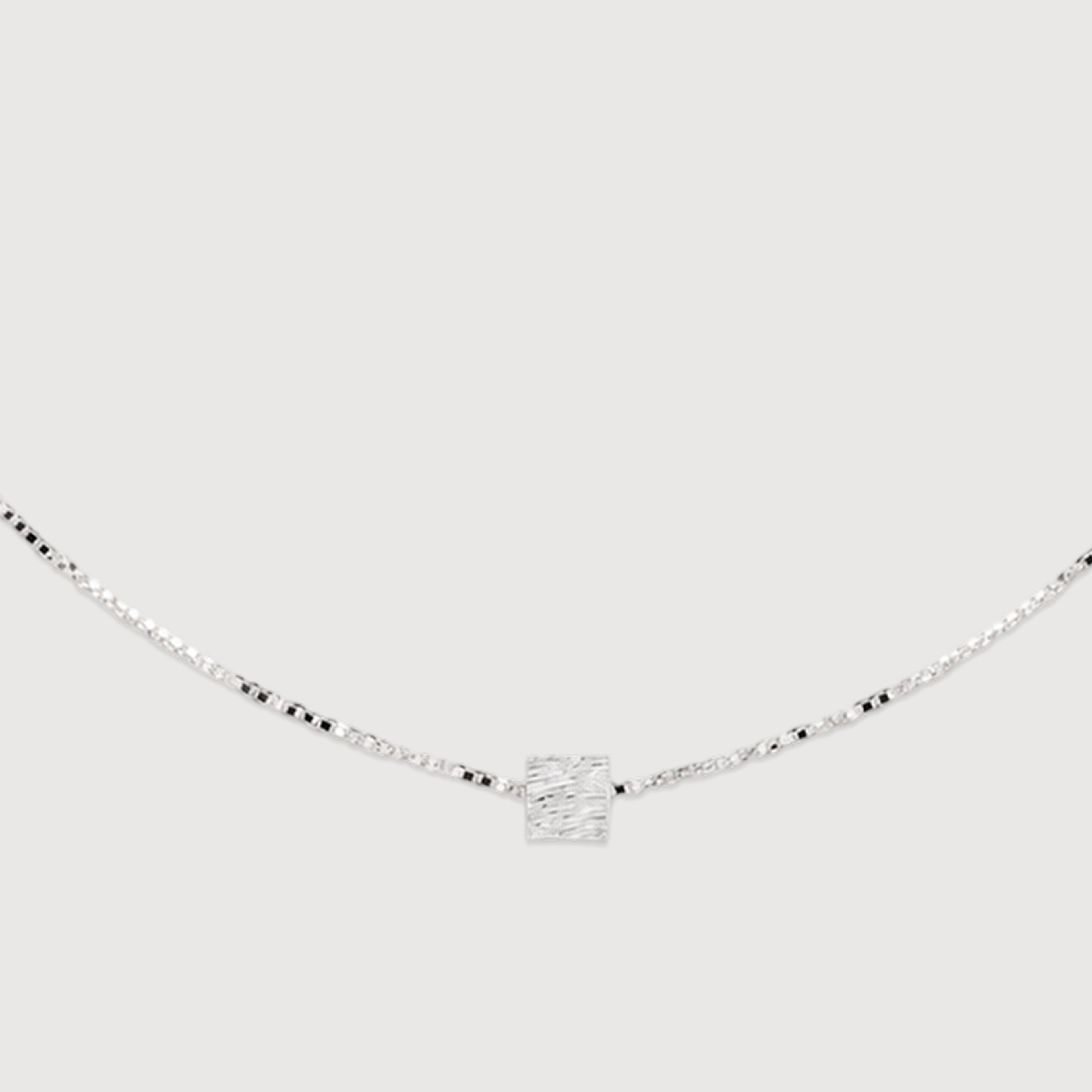 Mini Cube Silver Necklace