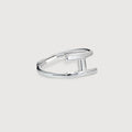 Silver H Open Ring