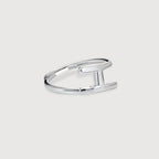 Silver H Open Ring
