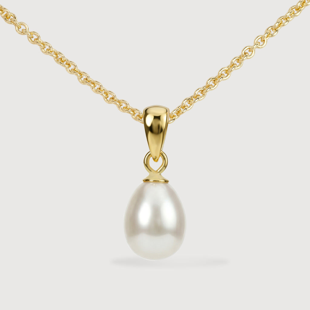 Gold Pearl Drop Necklace