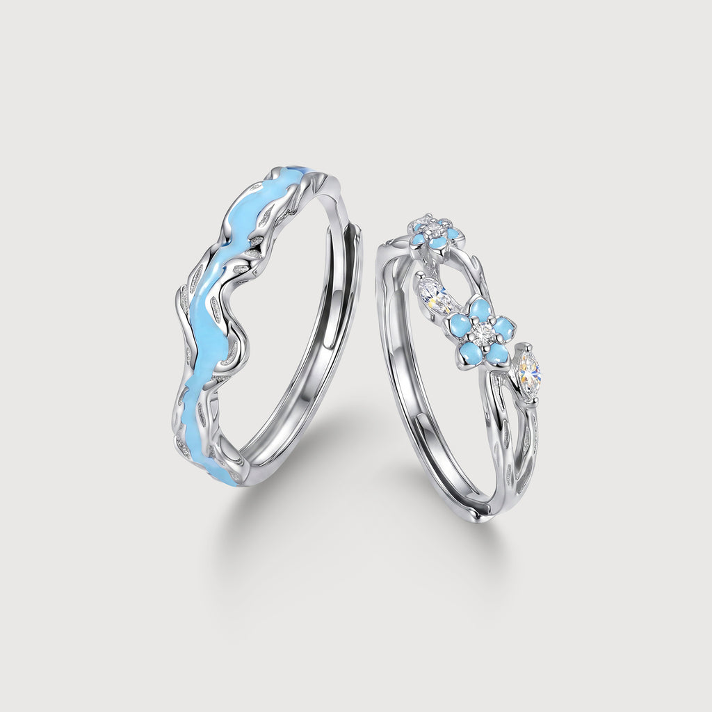 Forget-Me-Not Couple Rings