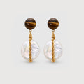 Tiger Pearl Drop Earrings