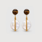 Tiger Pearl Drop Earrings
